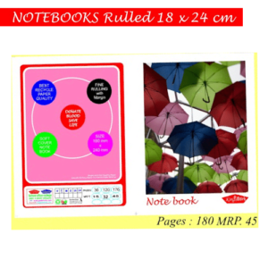 Notebook Rulled 18x24cm -180Pages