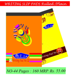 Writing Slip Pads Rulled/Plain - 160 Pages (No-44)